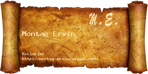 Montag Ervin névjegykártya