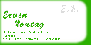 ervin montag business card